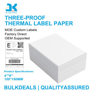 Étiquettes en papier thermosensibles Kailong 100x150mm, écologiques, faciles à déchirer, pour reçus et expéditions, vente en gros, logistique, prix compétitifs - Product Image 1