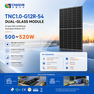 Tongwei <span class=keywords><strong>500</strong></span>-520W TWMNH-54HD N-Typ PERC Halbzellen-Bifaziales Doppelglas-Solarmodul 80% Bifazialität 23,4% Effizienz 30 Jahre TÜV-Zertifizierung - Product Image 1