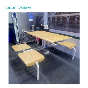 RUITAI-Juego de cantimplora duradero con mesa de plástico y sillas de PVC, muebles de comedor de cafetería para Empleados Escolares de fácil limpieza al por mayor - Product Image 1
