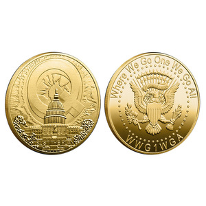 Monedas Conmemorativas Redondas de Qanon Chapadas en Oro y Plata, Monedas de Desafío Q WWG1WGA, Donde Vamos Uno, Vamos Todos - Product Image 4
