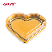 KARYO-Plateau à Sushi en Plastique Jetable avec Couvercle Transparent Anti-buée, Boîte d'Emballage Alimentaire à Emporter en Forme de Coeur, Imprimé Personnalisé, 2117