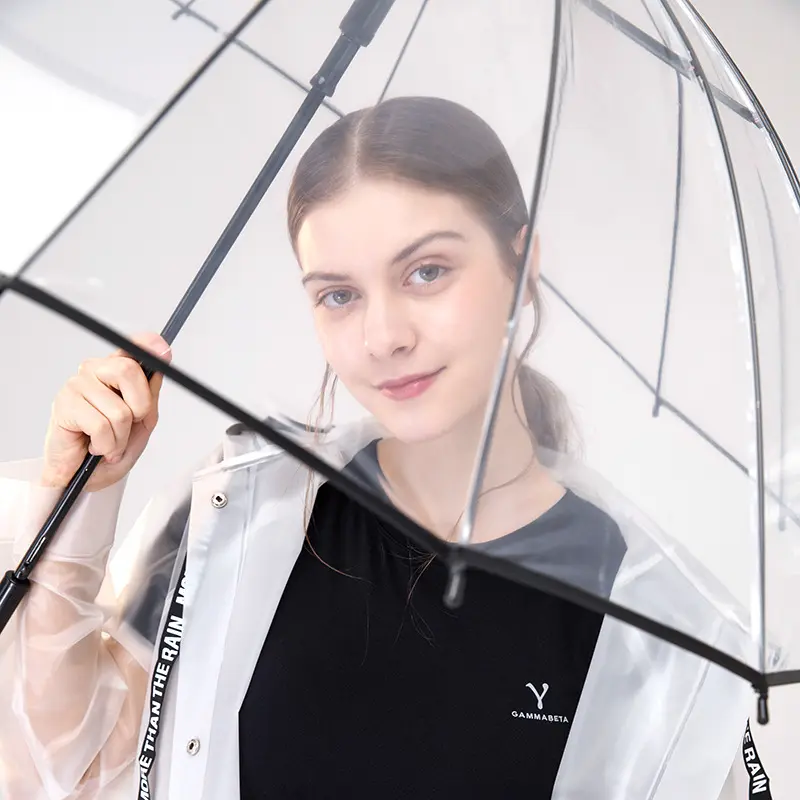 Transparent Advertising Business Umbrella Custom Print Logo Straight Umbrella Windproof Big Umbrella for the Rainy and Sunny