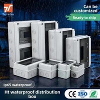 Kotak Distribusi Listrik Tahan Air IP65 50A untuk Stasiun Pengisian Daya Bahan ABS PC Model HT Switch Cabinet