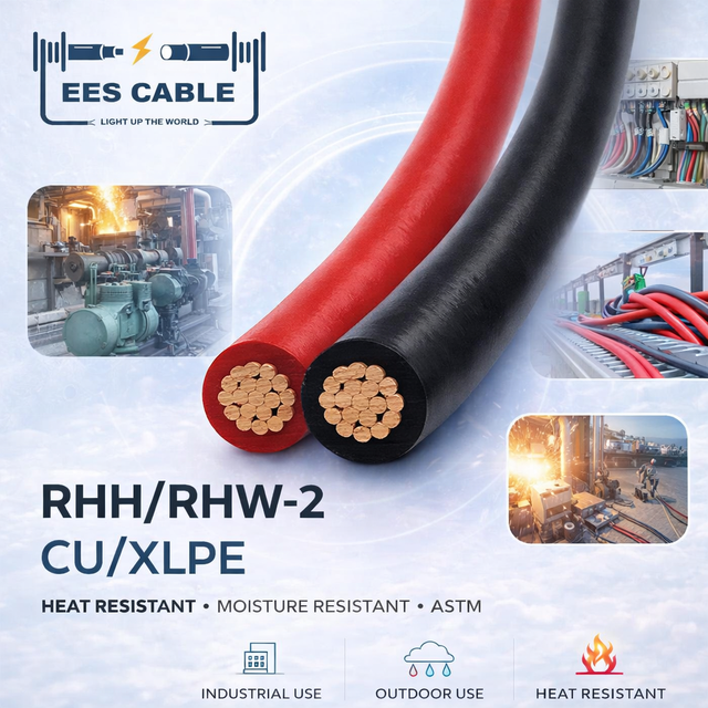 600V USE-RHH/RHW-2 Building Wire 1AWG Stranded Black Copper Underground Service Entrance Cable