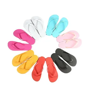 China 'S Ademende Blanco Rubberen Slippers Dames Zomer Fuzhou Eva Slide Teenslippers Met Eenvoudige Pe Zool