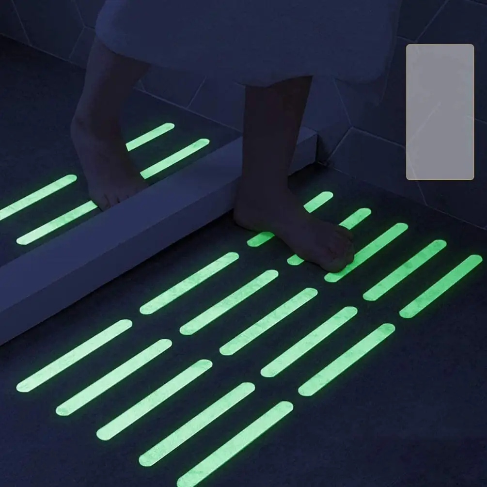 Bg Huidvriendelijk Gloeiende Non Slip Strips Lichtgevende Glow In Dark Tape Anti-Slip Stickers