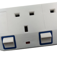 Rallonge électrique britannique 4 voies 13A 250V avec interrupteurs individuels - Approuvé BS1363, multiprise britannique 4 prises