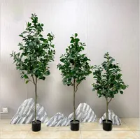 Plantas verdes artificiais atacado, 90cm-180cm seda e látex plantas bonsai