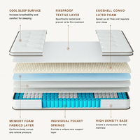 Matelas en boîte à ressorts Bonnell roulés en gros, tailles simple, queen, king, matelas à ressorts ensachés en gel, support OEM personnalisé