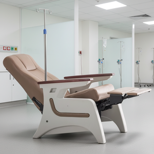 Silla de <span class=keywords><strong>Transfusión</strong></span> Médica Cómoda para Pacientes de Hospital MT, Reposabrazos de Madera, Soporte Intravenoso Resistente, Silla de Infusión para Sala de Espera Médica - Product Image 6