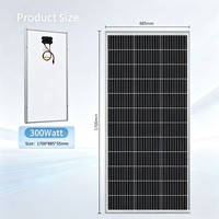 Panneau solaire monocristallin compact de 300W à 120 demi-cellules, module photovoltaïque pour maison, balcon, abri, toit, alimentation hors réseau