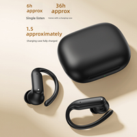 Nouveau casque sans fil universel pour ordinateur et téléphone portable, à fixation auriculaire, longue autonomie, protocole Led6.0, étanche IPX4, tactile LED