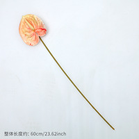 Plante artificielle en plastique Anthurium sur mesure, fleurs au toucher réel pour la décoration de mariage, centre de table