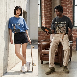 Camiseta Oversize Vintage Japonesa para <span class=keywords><strong>Hombre</strong></span> con Estampado Gráfico <span class=keywords><strong>de</strong></span> <span class=keywords><strong>Película</strong></span> Fotográfica, Camiseta <span class=keywords><strong>de</strong></span> Algodón para <span class=keywords><strong>Hombre</strong></span> - Product Image 1