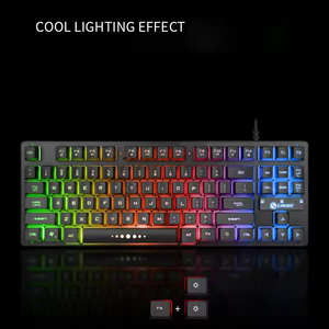Clavier de jeu lumineux de haute qualité à 87 touches, avec caractères Eat Chicken, sensation mécanique, pour ordinateur portable et de bureau, clavier de jeu Esports - Product Image 3