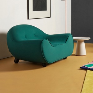 Sillón Individual Moderno de Tela Azul con Asiento Suave, Mueble para Sala de Estar - Product Image 4