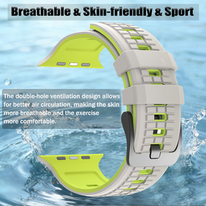 <span class=keywords><strong>Bracelet</strong></span> en silicone pour <span class=keywords><strong>Apple</strong></span> <span class=keywords><strong>Watch</strong></span> Ultra 3/2 49 mm, compatible avec iWatch 11 10 46 mm, 9 8 7 45 mm, 6 SE3 5 44 mm, Series 3 2 42 mm - Product Image 3