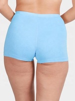 Culotte Boxer Femme en Coton à Taille Élastique Large et Haute Qualité, Taille Mi-Haute, Couverture Complète, Bleue