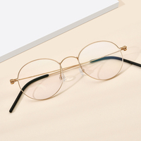 Gafas de titanio Borregls para hombre, nueva marca de diseñador, ligeras, ópticas, redondas, para mujer, Morten, sin tornillos, modelo 17510