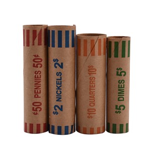 Envoltorios de Papel Tubulares Surtidos para Monedas con Cuartos, Centavos, Níkel y Dígitos - Product Image 1