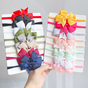 Ensemble de rubans pour bandeaux d'enfants, nœud queue de poisson en dentelle, style pastoral européen-américain, accessoires cadeaux faits à la main, ceinture en fil <span class=keywords><strong>Yao</strong></span> <span class=keywords><strong>Ming</strong></span> - Product Image 3