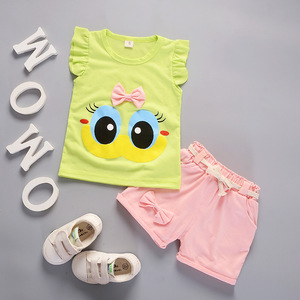 Nouvel <span class=keywords><strong>ensemble</strong></span> de vêtements pour filles, tenue d'été pour bébé, t-shirt à manches volantées + short, 1 2 <span class=keywords><strong>3</strong></span> 4 <span class=keywords><strong>ans</strong></span>, vêtements pour filles - Product Image 4
