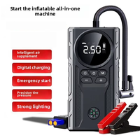 Démarreur de voiture portable et compresseur d'air avec lampe LED et batterie externe pour gonflage des pneus de voiture
