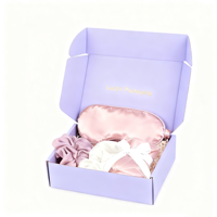 Coffret cadeau personnalisé en soie recyclable avec masque pour les yeux, cravate pour cheveux et écharpe Emballage de luxe pour les soins de la peau pour l'anniversaire des femmes ou la fête des mères