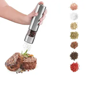 Electric Salt and Pepper Grinder Set with Adjustable Coarseness Automatic Pepper and Salt Mill Battery Powered