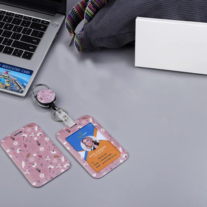 In stock: retractable scroll, cute black cat flower easy-pull buckle card <b>holder</b>, detachable lanyard, <b>ID</b> card buckle set. - Product Image 3
