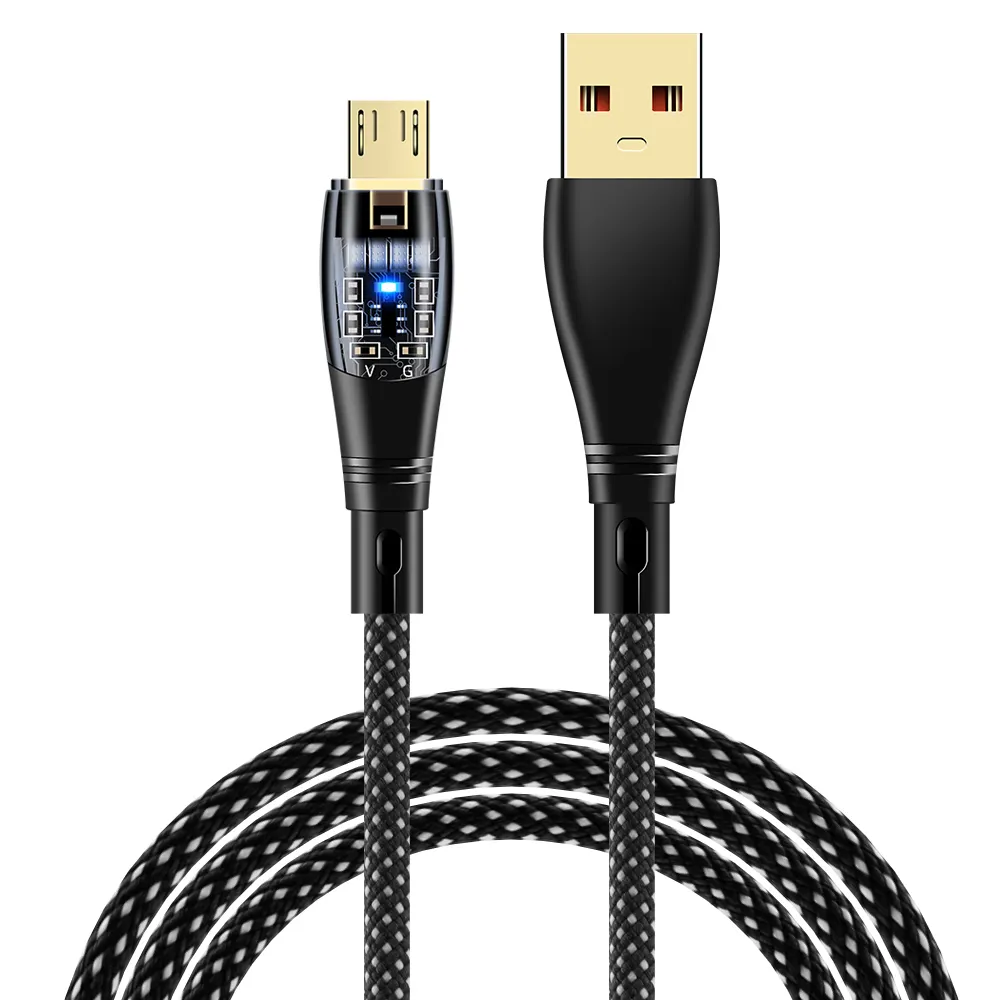 Hot Selling Nylon Weaving Transparent Cover USB PD Cable 3A Fast Charging Cable for Mobile Phone