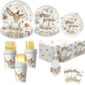 Juego de Vajilla para Fiesta Mundo Mágico Niño Mago con Amigo Artículos para Fiesta Temática Decoración de Pastel Platos Vasos Servilletas para 10 Personas - Product Image 6