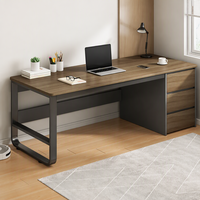 Bureau d'ordinateur en MDF écologique avec tiroirs, design simple et moderne pour chambre, bureau, maison, étude, mobilier de travail