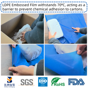 <span class=keywords><strong>Film</strong></span> en relief bleu PE petit <span class=keywords><strong>triangle</strong></span> Isolation haute durabilité Hydrogel/Gel de silicone Production d'épaisseur personnalisable douce - Product Image 3