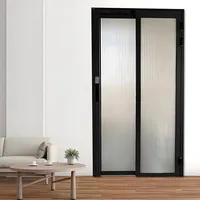Quincaillerie de porte coulissante PT en alliage d'aluminium et verre trempé personnalisée pour usage domestique, porte patio en verre, porte pliante à battants