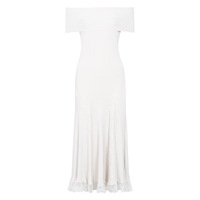 Robe midi élégante et simple pour femme, en viscose tricotée respirante, à épaules dénudées, manches courtes, avec patchwork de dentelle, pour le quotidien et les trajets.