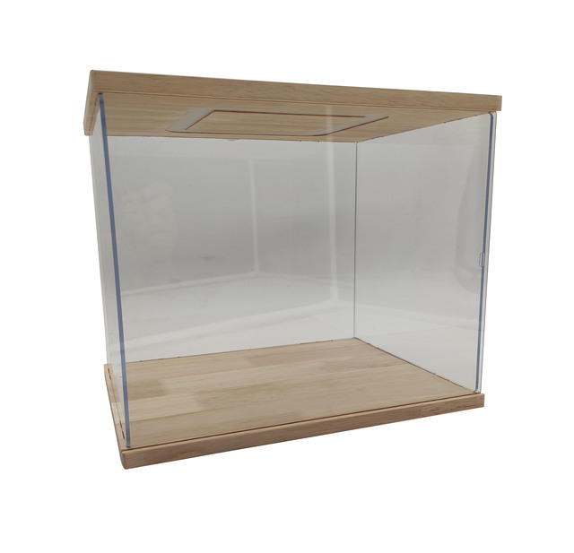 2022 New Style High Quality Custom Size LED Acrylic Display case with Wooden Top and Bottom