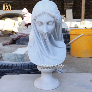 Busto <span class=keywords><strong>de</strong></span> Mármol <span class=keywords><strong>de</strong></span> Tamaño Real <span class=keywords><strong>de</strong></span> la Dama Velada Blanca para Decoración del Hogar - Product Image 6