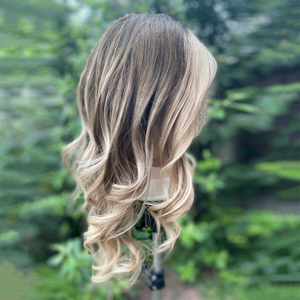 Peluca con encaje frontal sin pegamento, cabello humano 100% HD 13x6, 14 pulgadas, marrón <span class=keywords><strong>oscuro</strong></span>, <span class=keywords><strong>rubio</strong></span> <span class=keywords><strong>ceniza</strong></span>, <span class=keywords><strong>Balayage</strong></span>, ondulado - Product Image 4