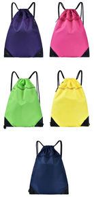 Sac à dos à cordon de serrage pliable, personnalisé, imprimé, multicolore, pour enfants, école, sport, marathon, en polyester 210D, pour l'extérieur - Product Image 6