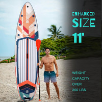 Planche à pagaie gonflable tout-terrain Iboard ISUP - Taille personnalisable (9'-14') Rose Bois PVC/EVA Unisexe Lacs Rivières SUP Board Fin