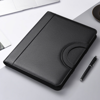 Portafolio de Cuero A4 para Negocios, con Asa Integrada y Organizador con Cierre, Disponible Directamente de Fábrica para Reuniones Ejecutivas