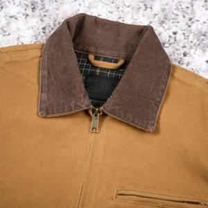 جاكيت عمل رجالي مخصص من قماش الداك الثقيل، جاكيت متعدد الاستخدامات بقصة مريحة، جاكيت عامل أو سائق شاحنة بتصميم مميز - Product Image 5