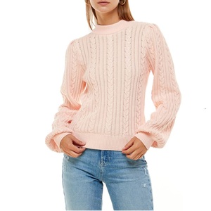 Fabricant de tricots sur mesure Pull en coton tricoté Pull décontracté à col rond pour femmes Pull en tricot de laine pour femmes de BD - Product Image 4