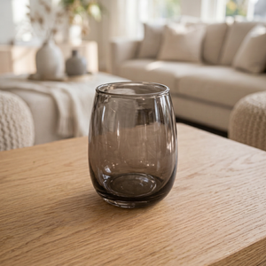 Smoke Gray Round <b>Glass</b> Handmade Eco-Friendly Luxury Votive Holder <b>Jar</b> with Custom Logo - Product Image 1