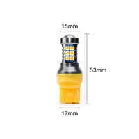 Nouvelles ampoules LED RCJ T15 3030 Canbus 27SMD 3W 600LM 12V 50000 heures de fonctionnement certifiées CE ROHS pour feux de recul et clignotants de voiture, ajustement universel