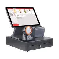 Machine de commande 15 "Ordinateur de bureau Simple Double Retail Pos Moniteur à écran tactile Système Pos tout-en-un avec Windows Android