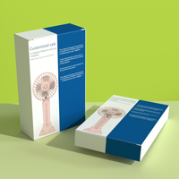 Boîte à cartes en papier bon marché en gros Boîte à logo personnalisé pour ventilateur électrique de poche Câble de données USB Casque Souris Emballage de vente au détail Boîte de couleur