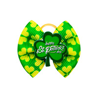 Vente en gros d'accessoires de coiffure pour chiens de compagnie irlandais St. Patrick Ins Festival Style Pet Hair Ornaments Supplies