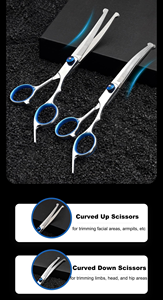 Gold-Color Stainless Steel Barber <b>Scissors</b> Split Type Thinning <b>Scissors</b> Set for <b>Dog</b> and Cat Grooming for Home and Barbershops - Product Image 6